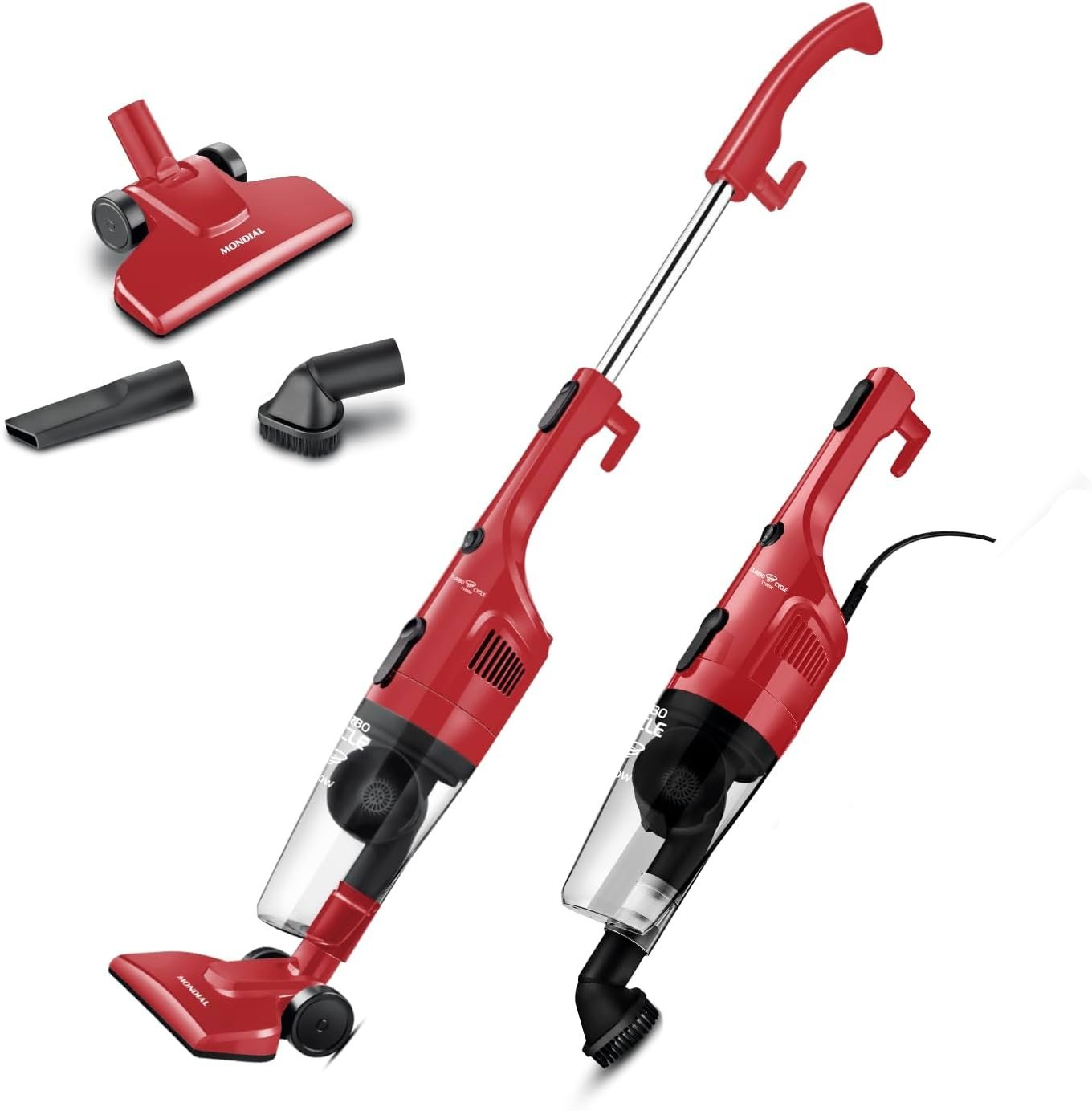 Aspirador de Pó Turbo Cycle, Mondial, Vermelho/Preto, Bivolt