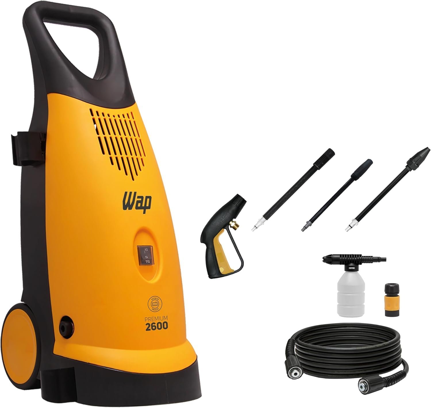 WAP Lavadora de Alta Pressão PREMIUM 2600, Semi Intensivo, 360L/h, com Motor de Indução e Bico Regulável, Bivolt